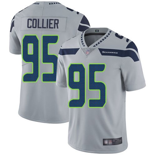 Nike Seahawks #95 L.J. Collier Grey Alternate Stitched NFL Vapor Untouchable Limited Jersey