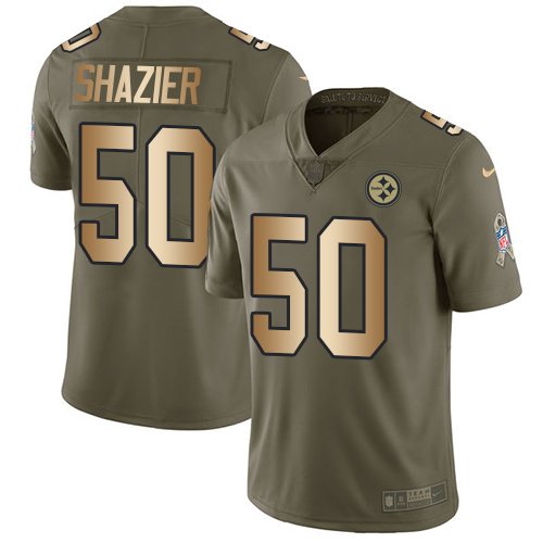 Nike Steelers #50 Ryan Shazier Olive/Gold Stitched NFL Limited 2017 Salute To Service Jersey - PSJ756