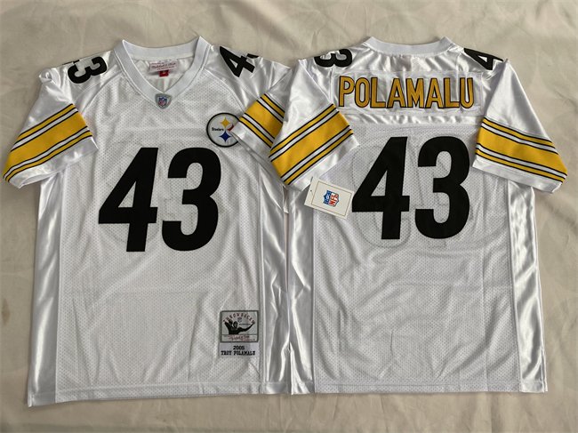 White Pittsburgh Steelers #43 Troy Polamalu Stitched Football Jersey - PSJ593
