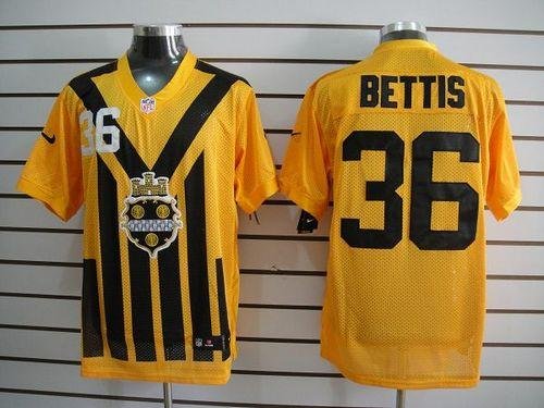 Nike Steelers #36 Jerome Bettis Gold 1933s Throwback Embroidered NFL Elite Jersey - PSJ620