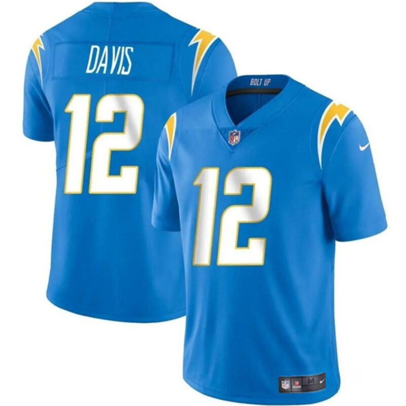 Blue Los Angeles Chargers #12 Derius Davis 2024 Vapor Limited Stitched Football Jersey - LCJ73