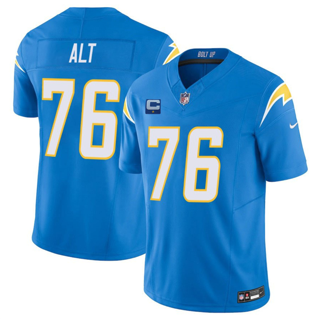Blue Los Angeles Chargers #76 Joe Alt 2025 F.U.S.E With 1-Star C Patch Vapor Limited Stitched Football Jersey - LCJ131