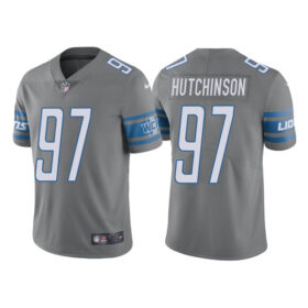 Grey Detroit Lions #97 Aidan Hutchinson Vapor Untouchable Limited Stitched Jersey - DTL34