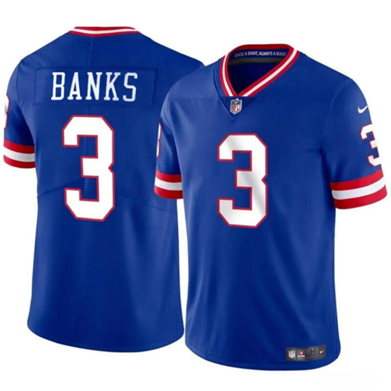 Royal New York Giants #3 Deonte Banks Throwback Vapor Untouchable Limited Stitched Jersey - NYG13