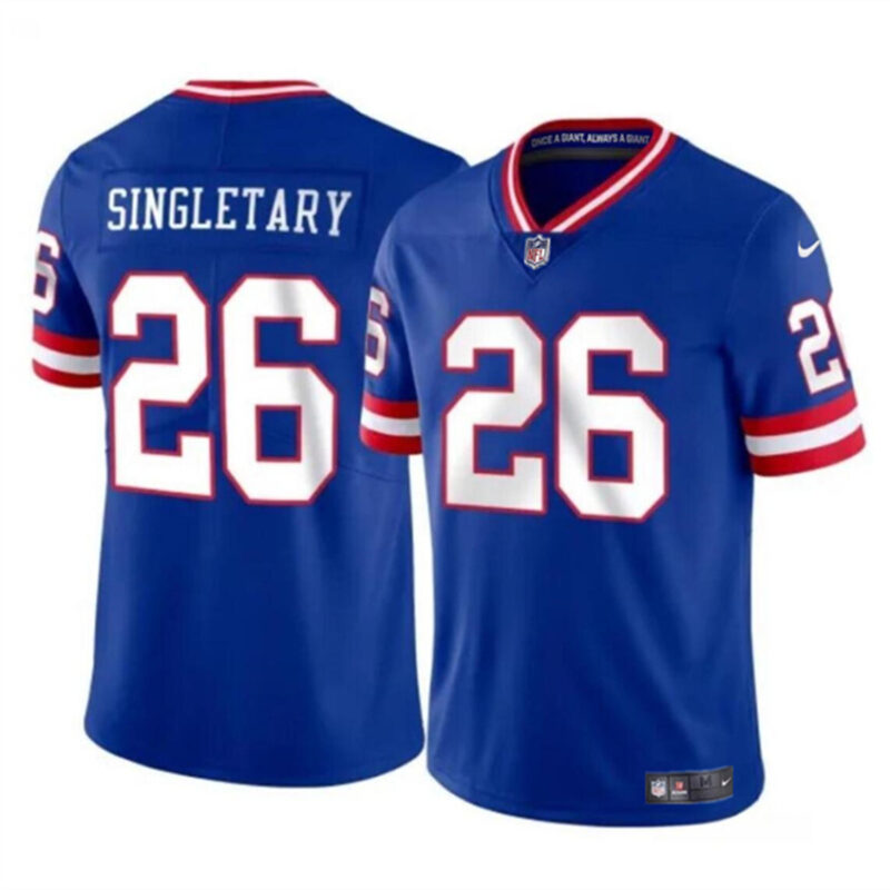 Royal New York Giants #26 Devin Singletary Throwback Vapor Untouchable Limited Stitched Jersey - NYG38