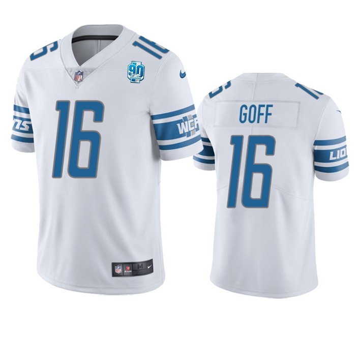 White Detroit Lions #16 Jared Goff 2023 90th Anniversary Vapor Untouchable Limited Stitched Jersey - DTL108