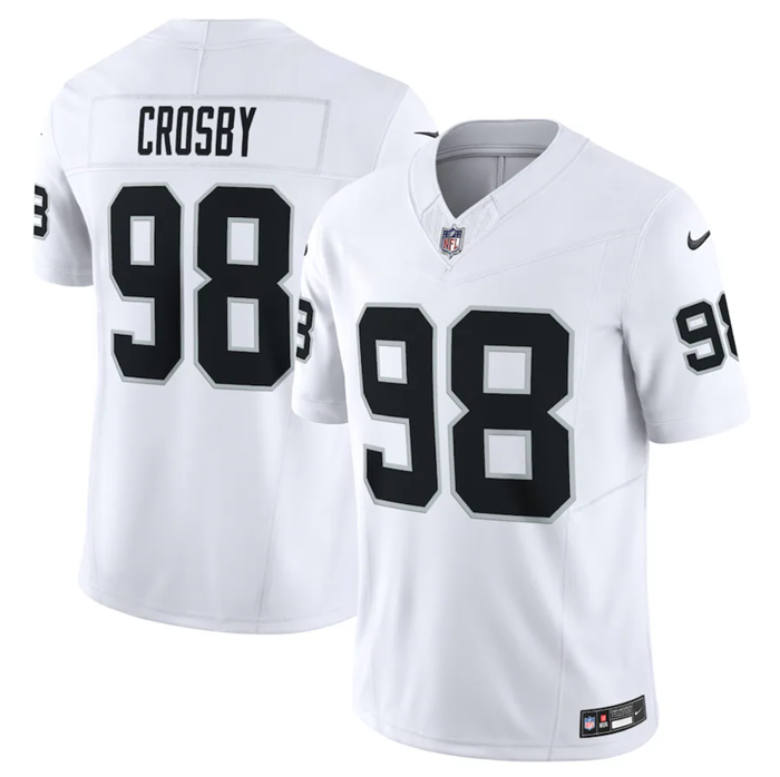 White Las Vegas Raiders #98 Maxx Crosby 2023 F.U.S.E Vapor Untouchable Stitched Football Jersey - LVR11
