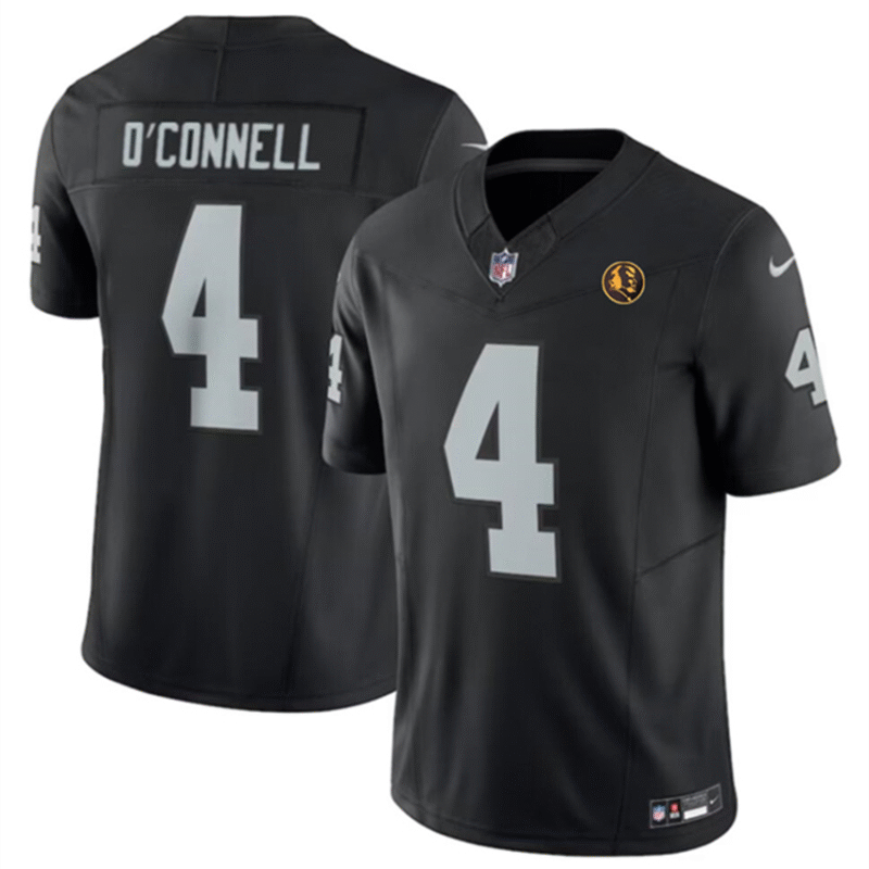 Black Las Vegas Raiders #4 Aidan O'Connell 2023 F.U.S.E. With John Madden Patch Vapor Limited Stitched Football Jersey - LVR246