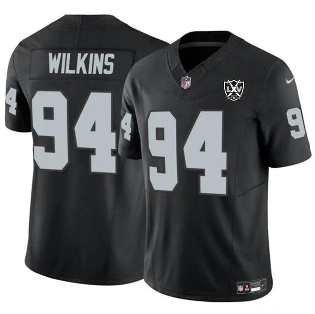 Black Las Vegas Raiders #94 Christian Wilkins 2024 F.U.S.E 65th Anniversary Patch Vapor Stitched Football Jersey - LVR167