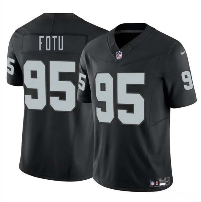 Black Las Vegas Raiders #95 Leki Fotu 2025 F.U.S.E. Vapor Stitched Football Jersey - LVR118