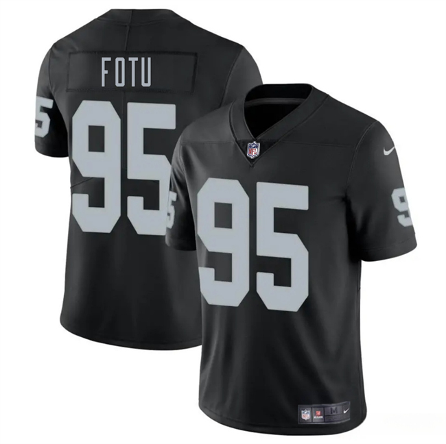 Black Las Vegas Raiders #95 Leki Fotu 2025 Vapor Stitched Football Jersey - LVR211