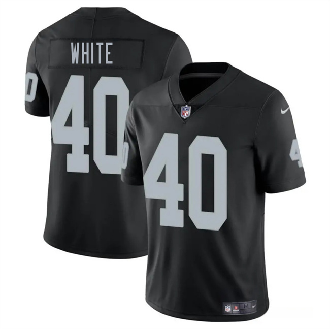 Black Las Vegas Raiders #40 Devin White 2025 Vapor Stitched Football Jersey - LVR42