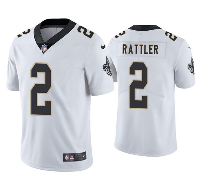 White New Orleans Saints #2 Spencer Rattler 2025 Vapor Limited Stitched Football Jersey - NOS10