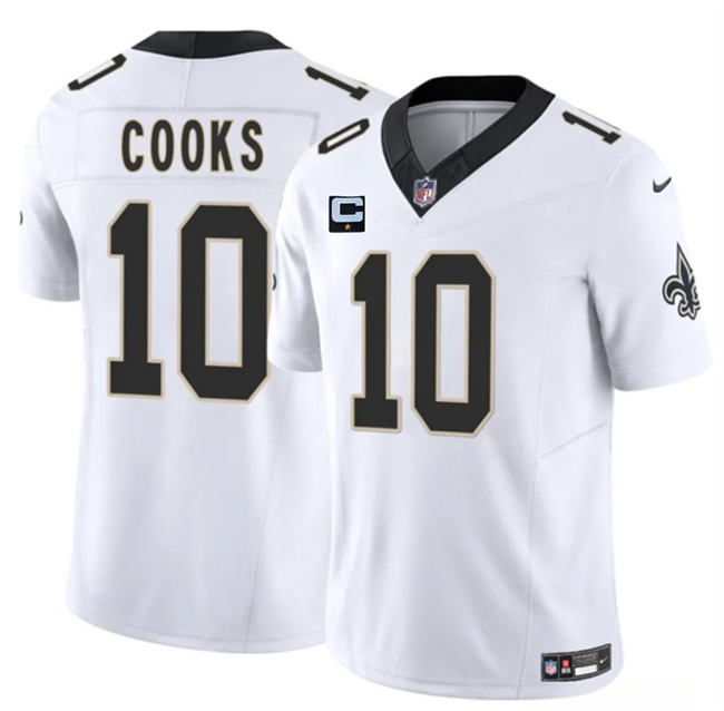 White New Orleans Saints #10 Brandin Cooks 2025 F.U.S.E With 1-Star C Patch Vapor Limited Stitched Football Jersey - NOS17