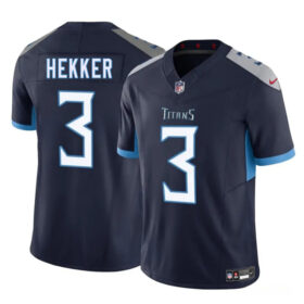 Navy Tennessee Titans #3 Johnny Hekker 2025 F.U.S.E. Vapor Limited Stitched Football Jersey - TNT37