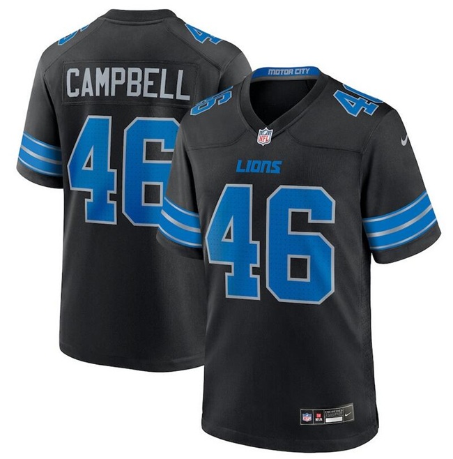 Black Detroit Lions #46 Jack Campbell 2nd Alternate Vapor Limited Stitched Game Jersey - DTL321