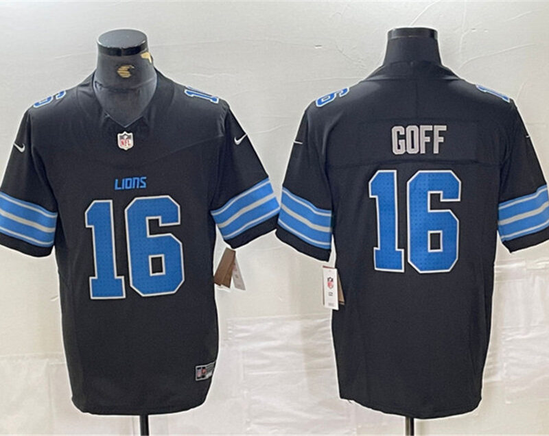 Black Detroit Lions #16 Jared Goff 2024 F.U.S.E. 2nd Alternate Vapor Limited Stitched Jersey - DTL65
