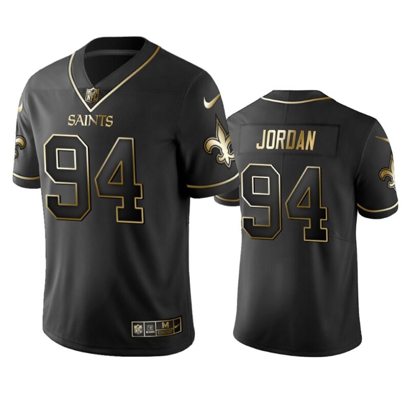 Saints #94 Cameron Jordan Stitched NFL Vapor Untouchable Limited Black Golden Jersey - NOS02