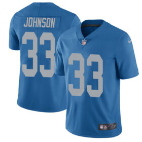 Nike Lions #33 Kerryon Johnson Blue Throwback Stitched NFL Vapor Untouchable Limited Jersey - DTL22