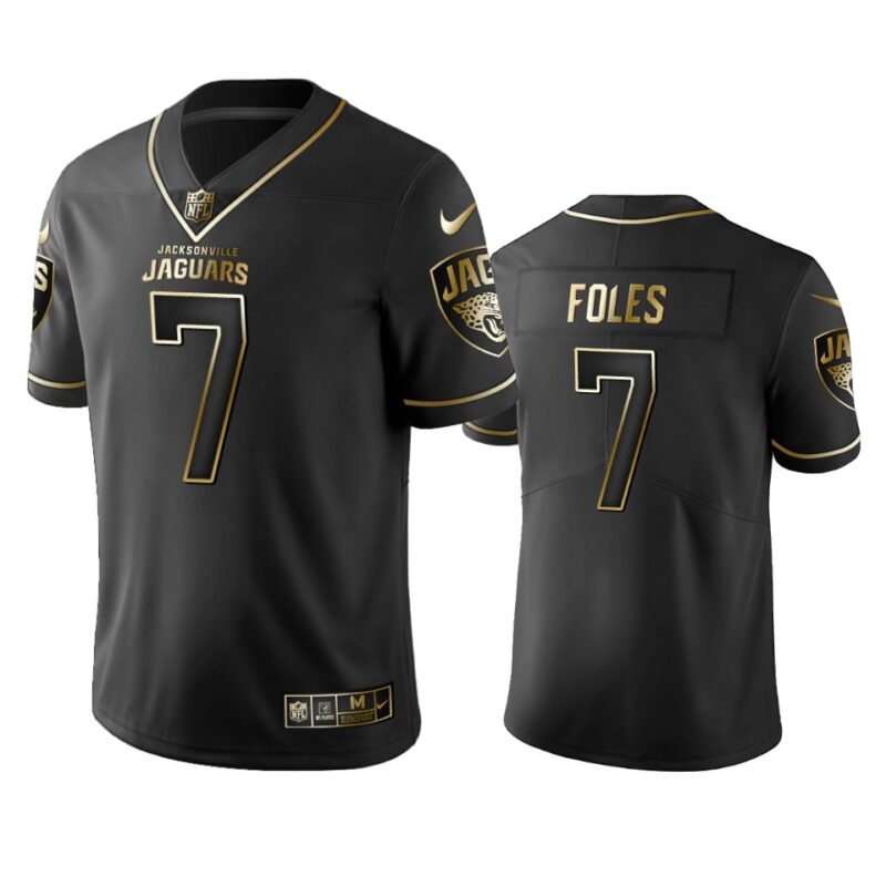 Jaguars #7 Nick Foles Stitched NFL Vapor Untouchable Limited Black Golden Jersey - JVG33