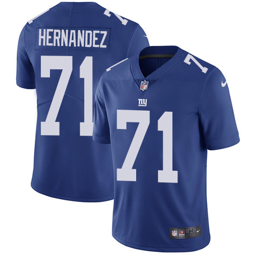Nike Giants #71 Will Hernandez Royal Blue Team Color Stitched NFL Vapor Untouchable Limited Jersey - NYG21