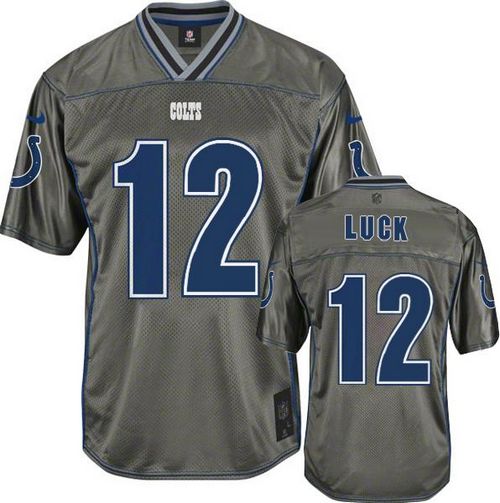 Nike Colts #12 Andrew Luck Grey Stitched NFL Elite Vapor Jersey - IDC23