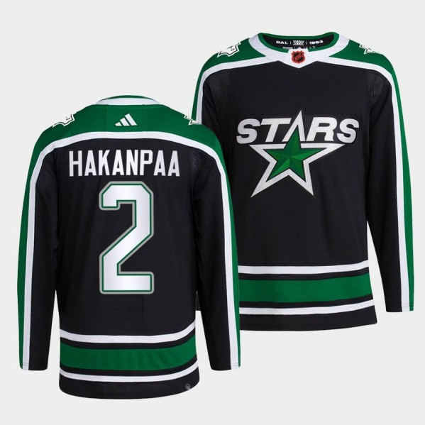 Black Dallas Stars #2 Jani Hakanpaa 2022-23 Reverse Retro Stitched Jersey - DLS193