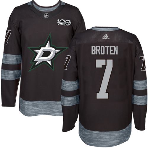Adidas Stars #7 Neal Broten Black 1917-2017 100th Anniversary Stitched NHL Jersey - DLS192