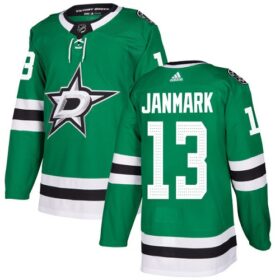 Adidas Stars #13 Mattias Janmark Green Home Authentic Stitched NHL Jersey - DLS31