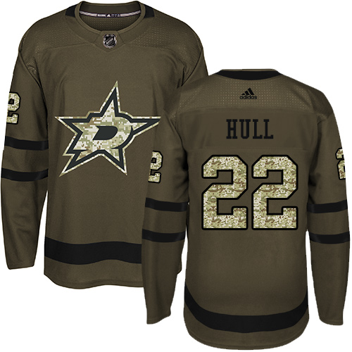 Adidas Stars #22 Brett Hull Green Salute to Service Stitched NHL Jersey - DLS232