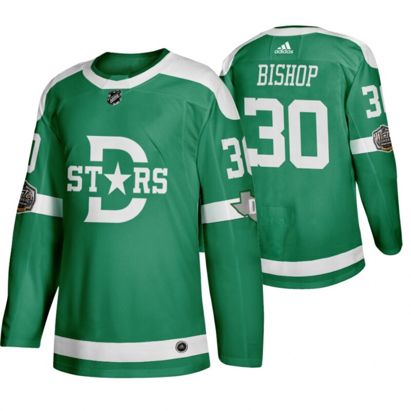 Adidas Dallas Stars #30 Ben Bishop Green 2020 Winter Classic Retro NHL Jersey - DLS138