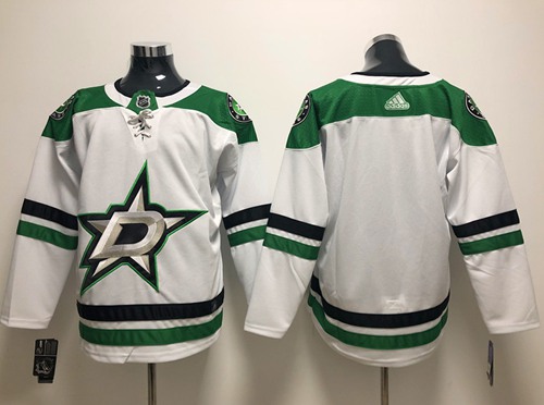Adidas Stars Blank White Road Authentic Stitched NHL Jersey - DLS60