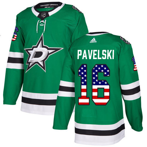 Adidas Stars #16 Joe Pavelski Green Home Authentic USA Flag Stitched NHL Jersey - DLS29