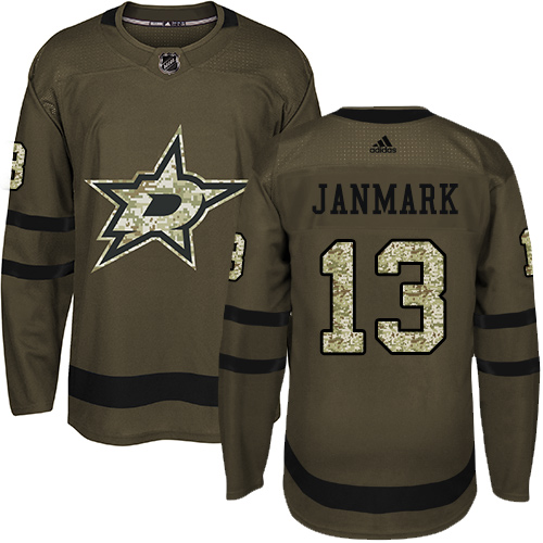 Adidas Stars #13 Mattias Janmark Green Salute to Service Stitched NHL Jersey - DLS264