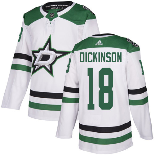 Adidas Stars #18 Jason Dickinson White Road Authentic Stitched NHL Jersey - DLS02