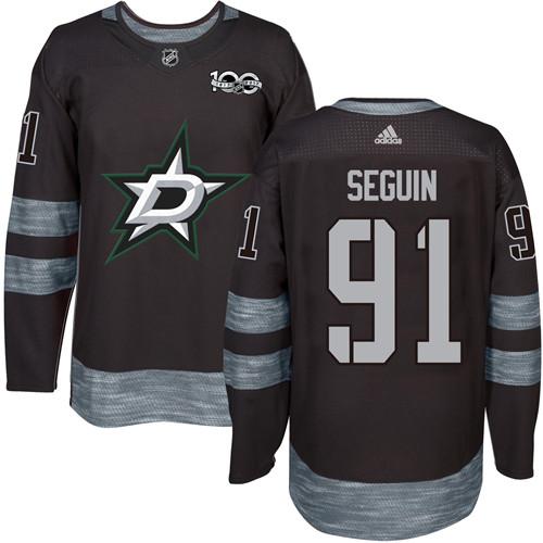 Adidas Stars #91 Tyler Seguin Black 1917-2017 100th Anniversary Stitched NHL Jersey - DLS234