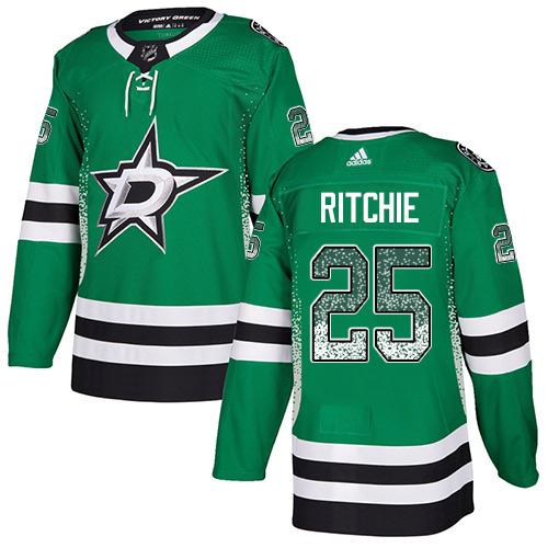 Adidas Stars #25 Brett Ritchie Green Home Authentic Drift Fashion Stitched NHL Jersey - DLS109