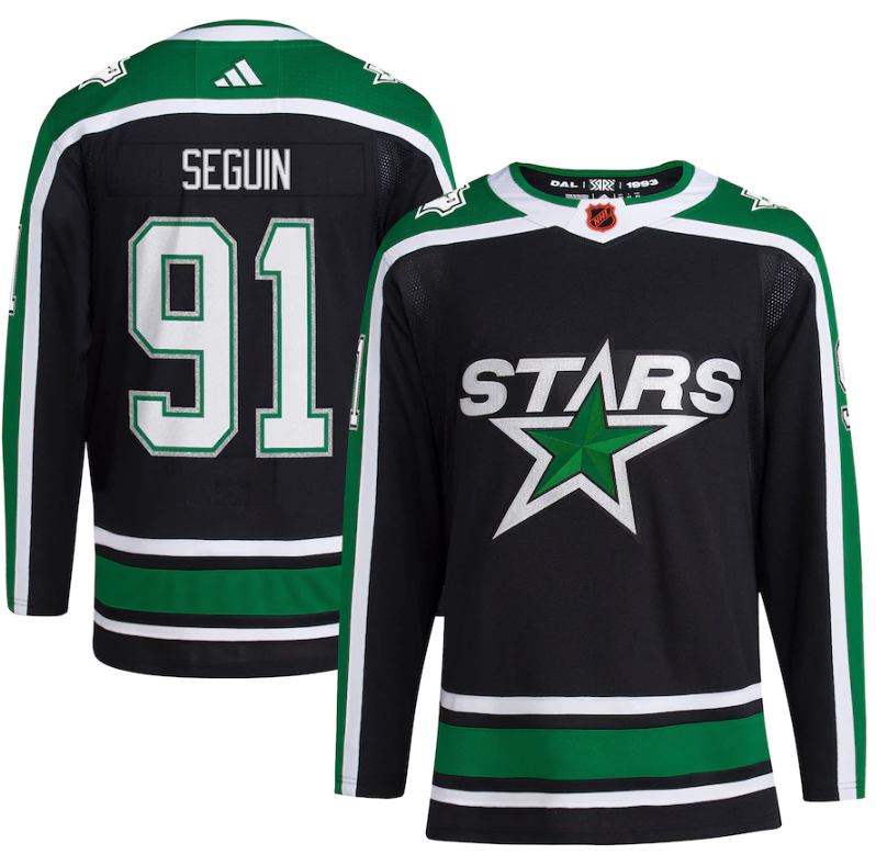 Black Dallas Stars #91 Tyler Seguin 2022-23 Reverse Retro Stitched Jersey - DLS53