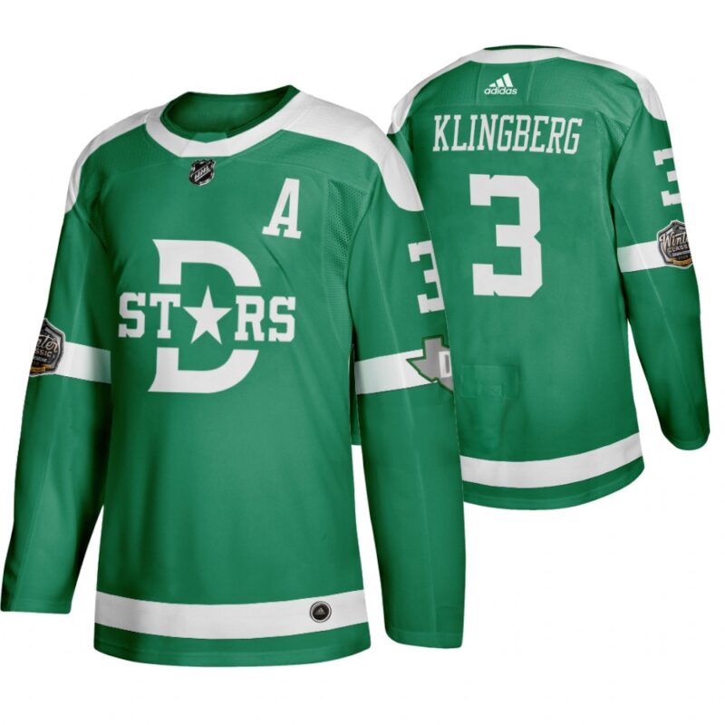 Adidas Dallas Stars #3 John Klingberg Green 2020 Winter Classic Retro NHL Jersey - DLS117