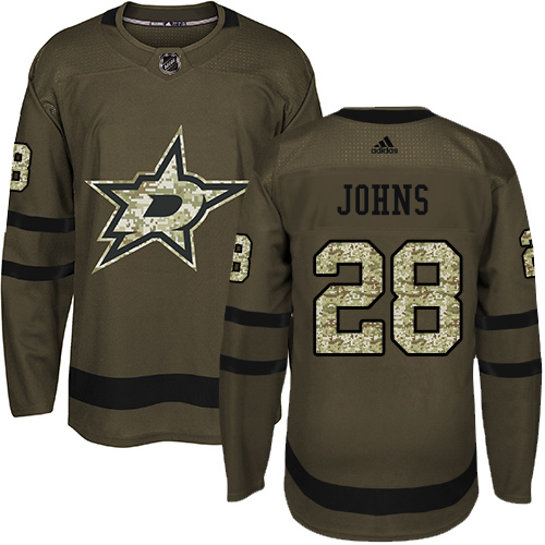 Adidas Stars #28 Stephen Johns Green Salute to Service Stitched NHL Jersey - DLS74