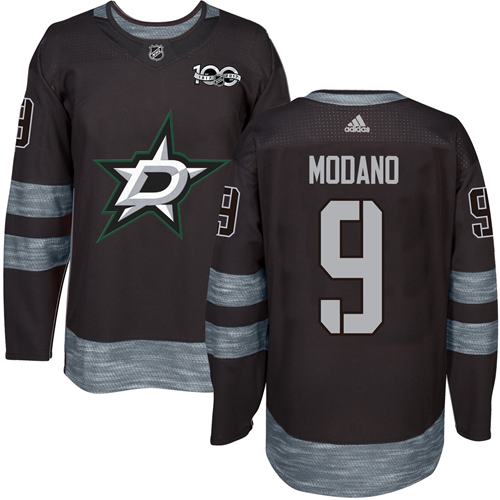 Adidas Stars #9 Mike Modano Black 1917-2017 100th Anniversary Stitched NHL Jersey - DLS262