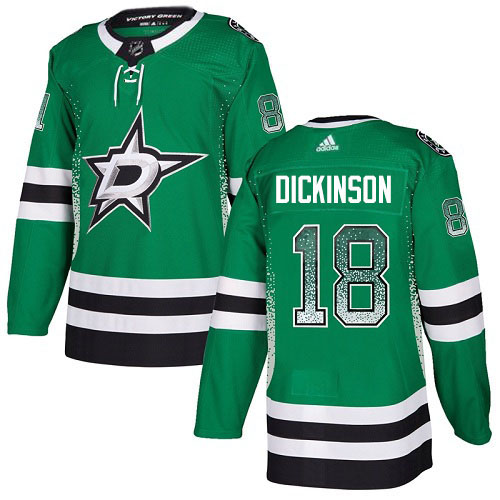 Adidas Stars #18 Jason Dickinson Green Home Authentic Drift Fashion Stitched NHL Jersey - DLS206