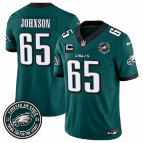 Philadelphia Eagles #65 Lane Johnson Limited Jersey With Retirement Tribute Patch -  All Stitched - PEL262